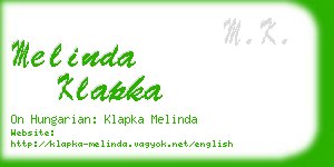 melinda klapka business card